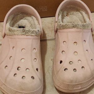 CROCS Light Pink with Wool Lining,  Size 10
